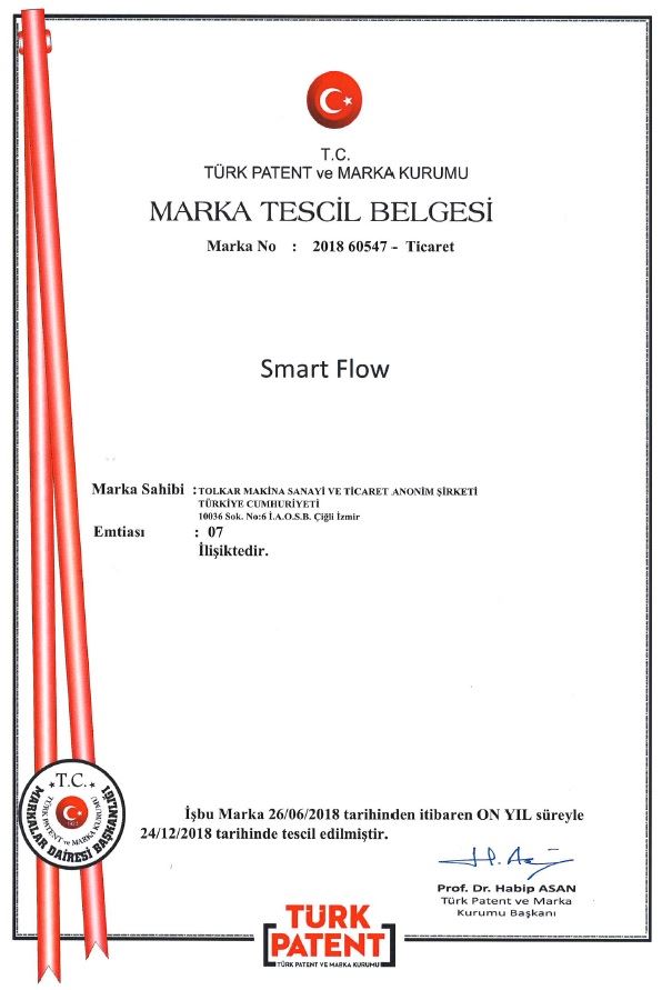 SMART FLOW – TRADEMARK REGISTRATION CERTIFICATE